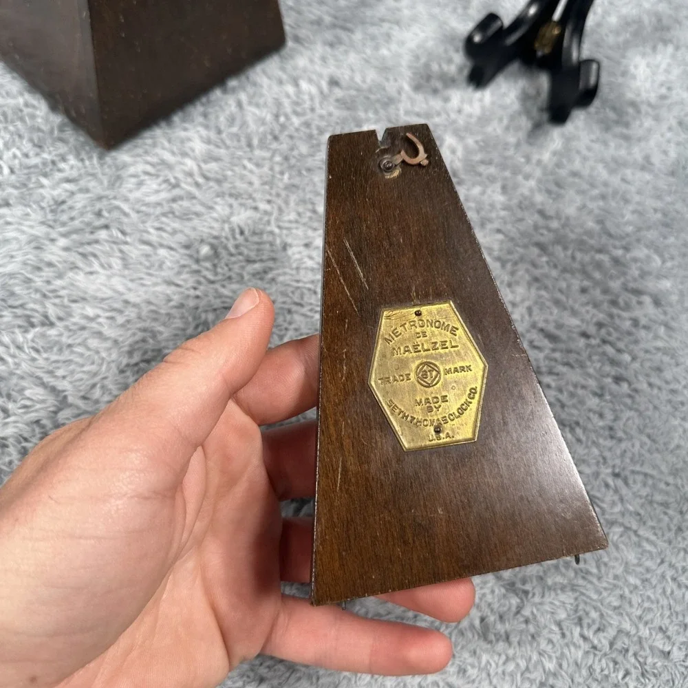 Antique Seth Thomas Wood Wind Up Metronome De Maelzel Working Condition